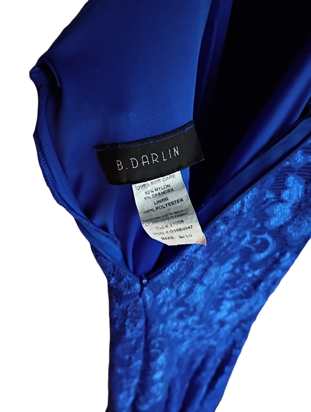 B. Darlin Vibrant Blue Long Pencil Dress Size 9 - Picture 5 of 6